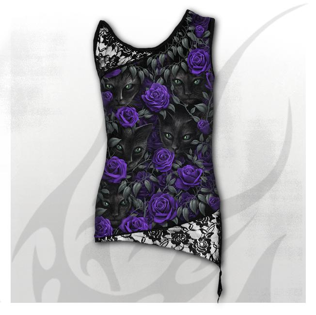 Top dama S011G054 - THE WATCHERS Allover Adj Shoulder Lace