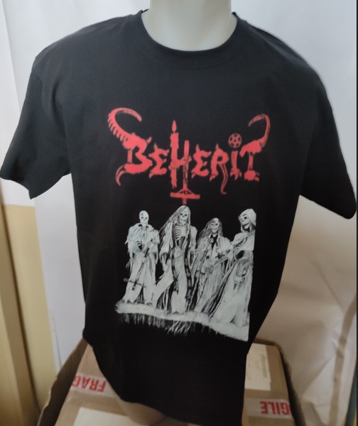 Tricou BEHERIT The Oath of Black Blood - alb negru (TBR)