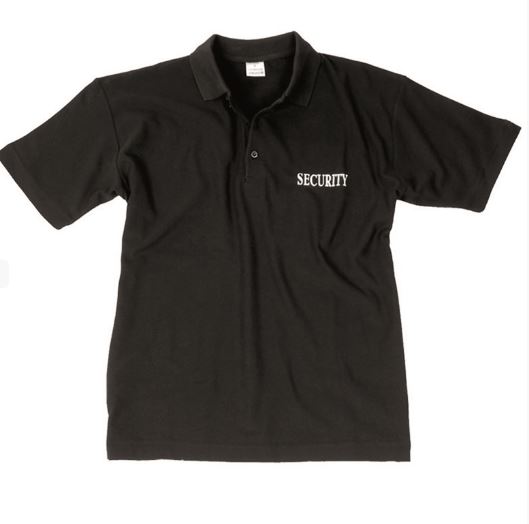 Tricou cu imprimeu SECURITY  Art. Nr. 12061002 BLACK SECURITY POLO SHIRT