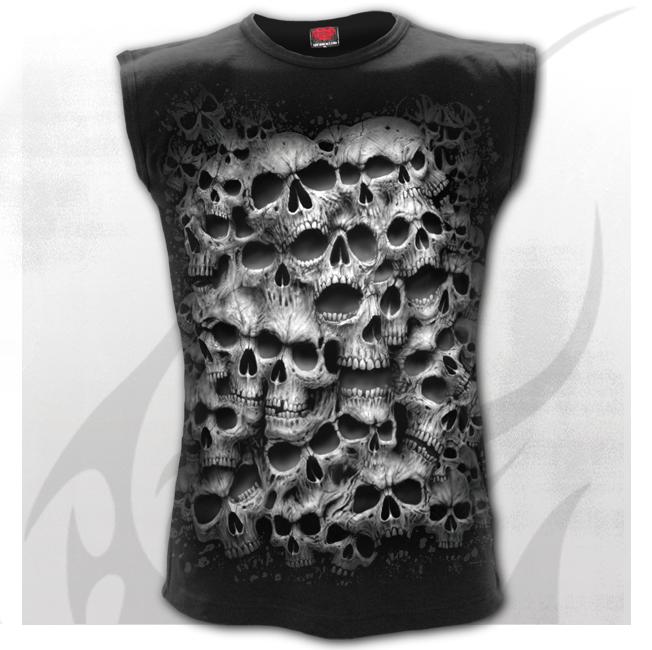 Tricou fara maneci E032M001 TWISTED SKULLS