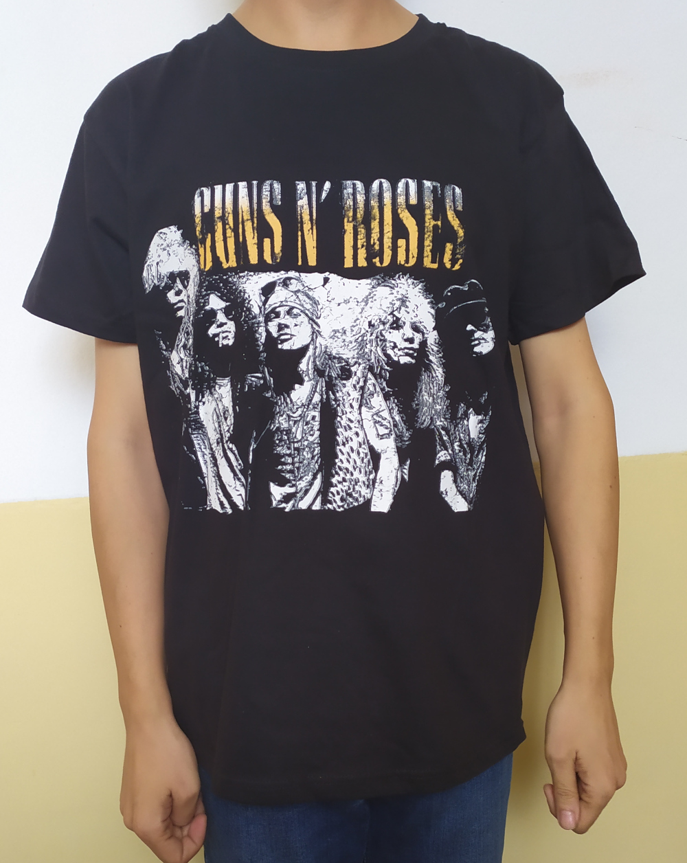 Tricou GUNS N ROSES Band alb-negru TR/JV/A