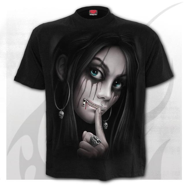 Tricou K057M121 ZIPPED - Front Print T-Shirt Black (Lichidare stoc)