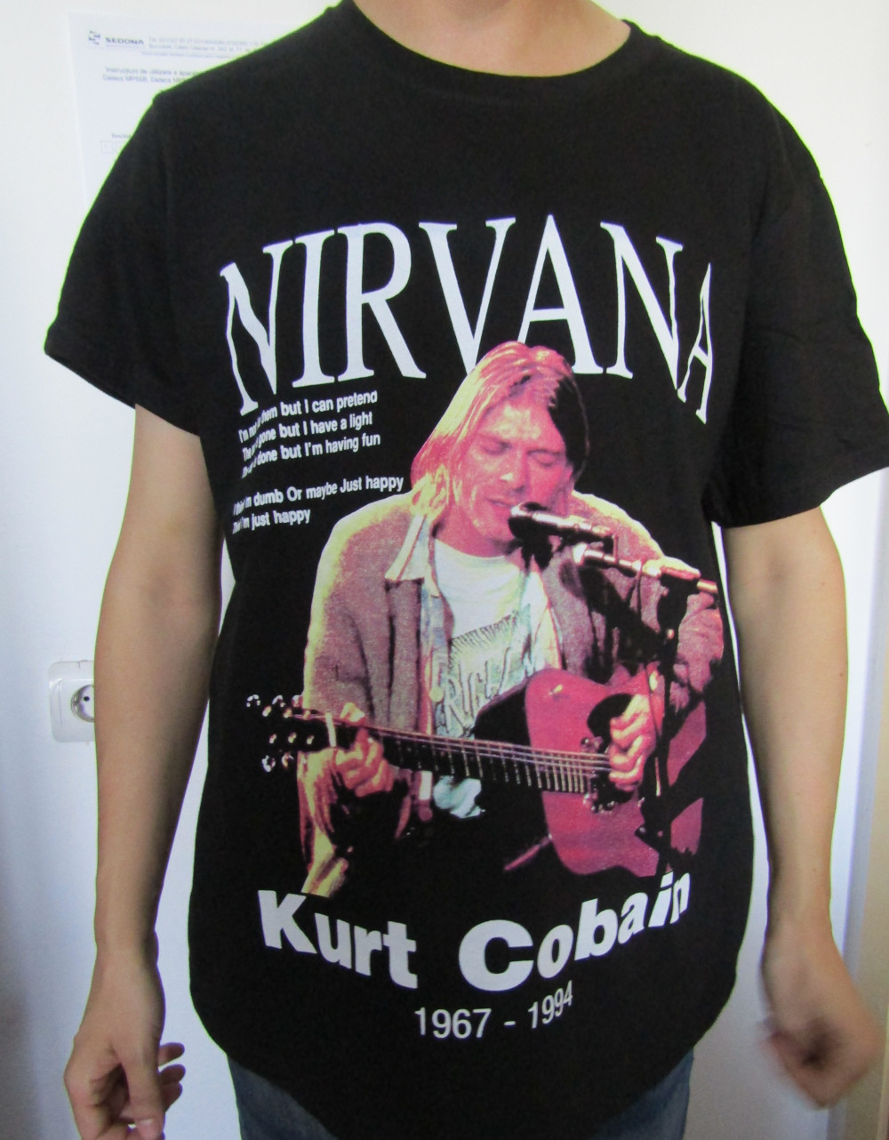 Tricou NIRVANA Kurt Chitara acustica TR/FR/LK