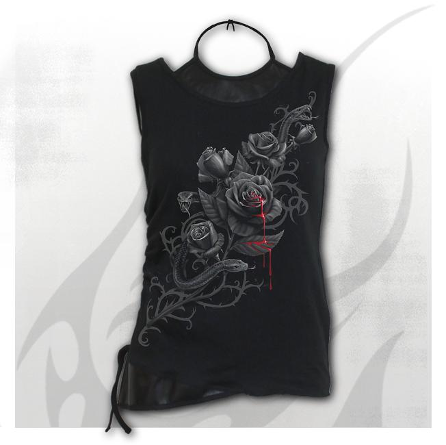 Tricou tip vesta  D061G076  FATAL ATTRACTION - 2in1 PU Leather Vest