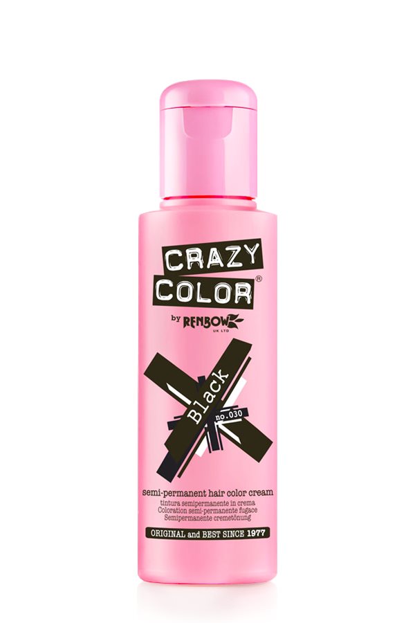 Vopsea de par semipermanenta profesionala Crazy Color Black - 030