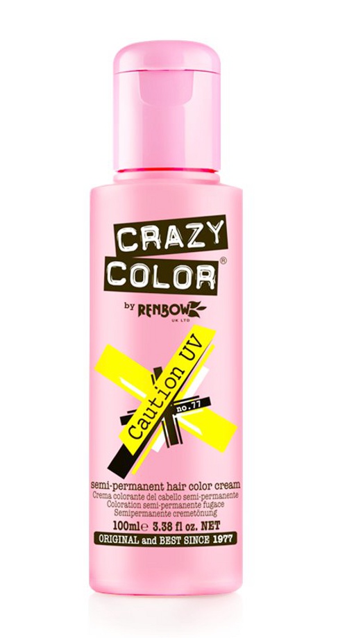 Vopsea de par semipermanenta profesionala Crazy Color Caution Uv - 77