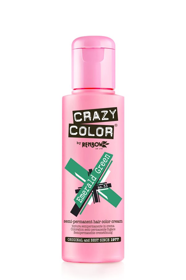 Vopsea de par semipermanenta verde Crazy Color Emerald Green - 53