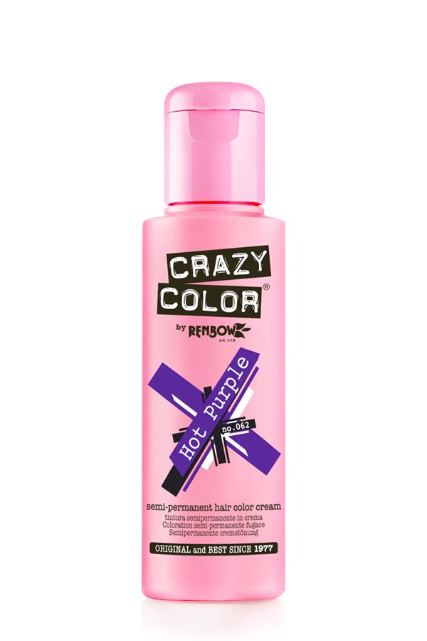 Vopsea de par semipermanenta mov Crazy Color Hot Purple - 62