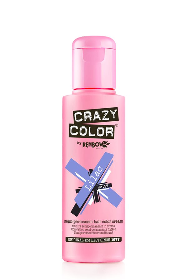 Vopsea de par semipermanenta albastra Crazy Color Lilac - 55