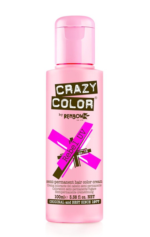 Vopsea semipermanenta roz Crazy Color Rebel Uv - 78