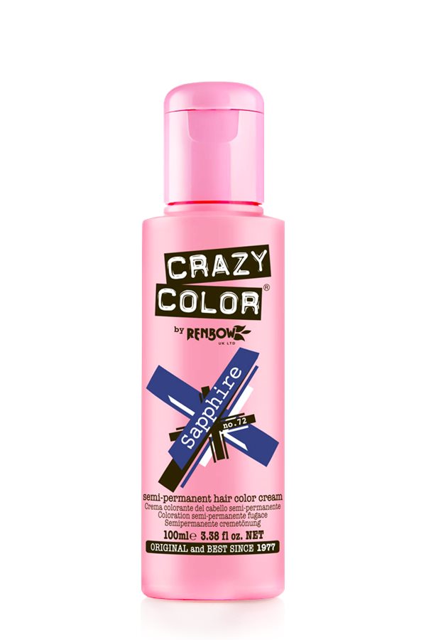 Vopsea de par semipermanenta albastra Crazy Color Sapphire - 72