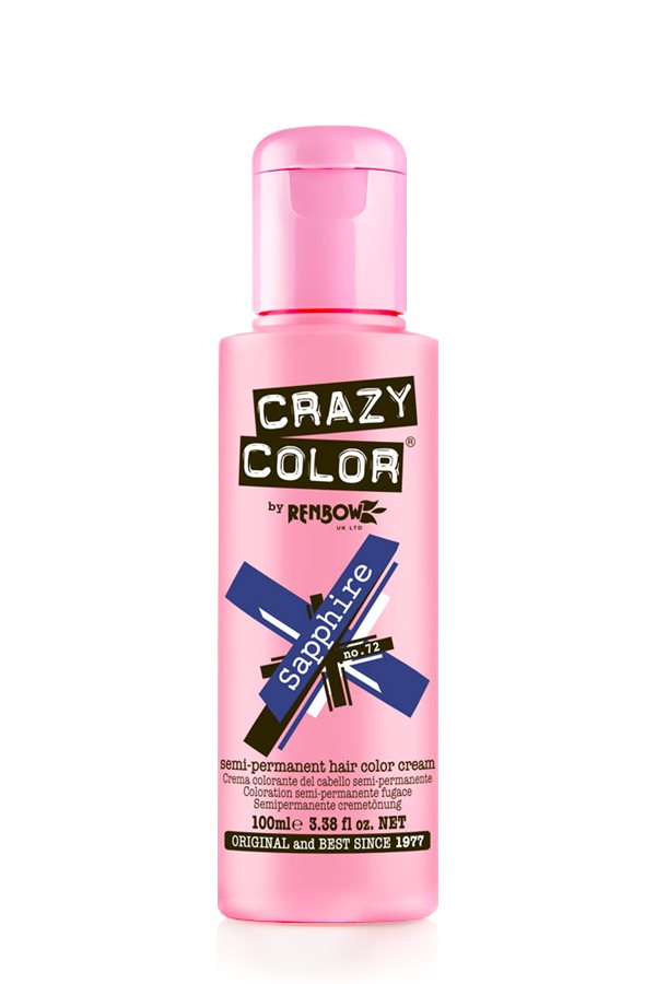 Vopsea de par semipermanenta albastra Crazy Color Sapphire - 72