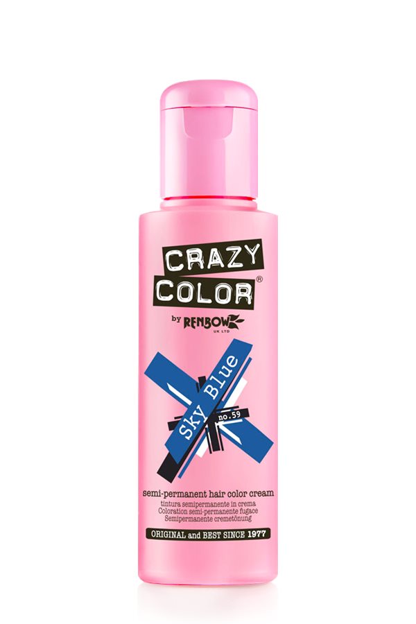 Vopsea de par semipermanenta albastra Crazy Color Sky Blue - 59