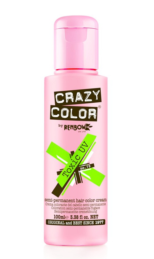 Vopsea de par semipermanenta verde Crazy Color Toxic Uv - 79