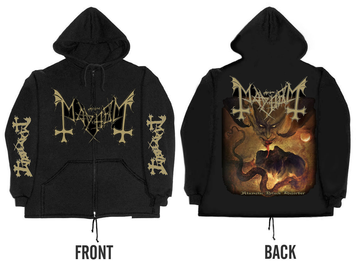 Hanorac cu fermoar - Zipper Hood MAYHEM Atavistic Black Disorder HN/VK/212