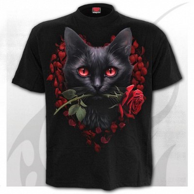 Tricou F063M121 - CATS LOVE Front Print T-Shirt