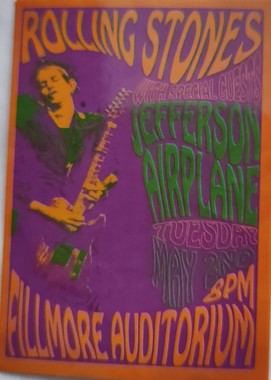 Sticker-afis ROLLING STONES Fillmore Auditorium - Bestial.ro